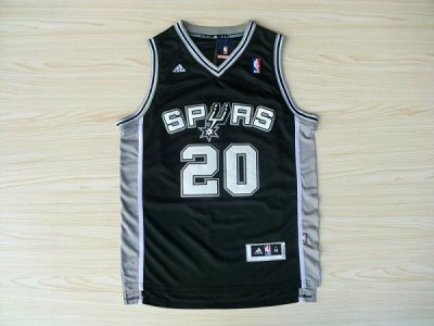 Maillot De Basket San Antonio Spurs Manu Ginobili 20 Tissus Sportif Fans Edition Noir